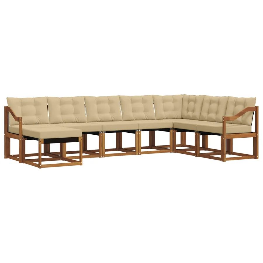 Ensemble de canapés d'extérieur 8 pcs Naturel et Beige - 2