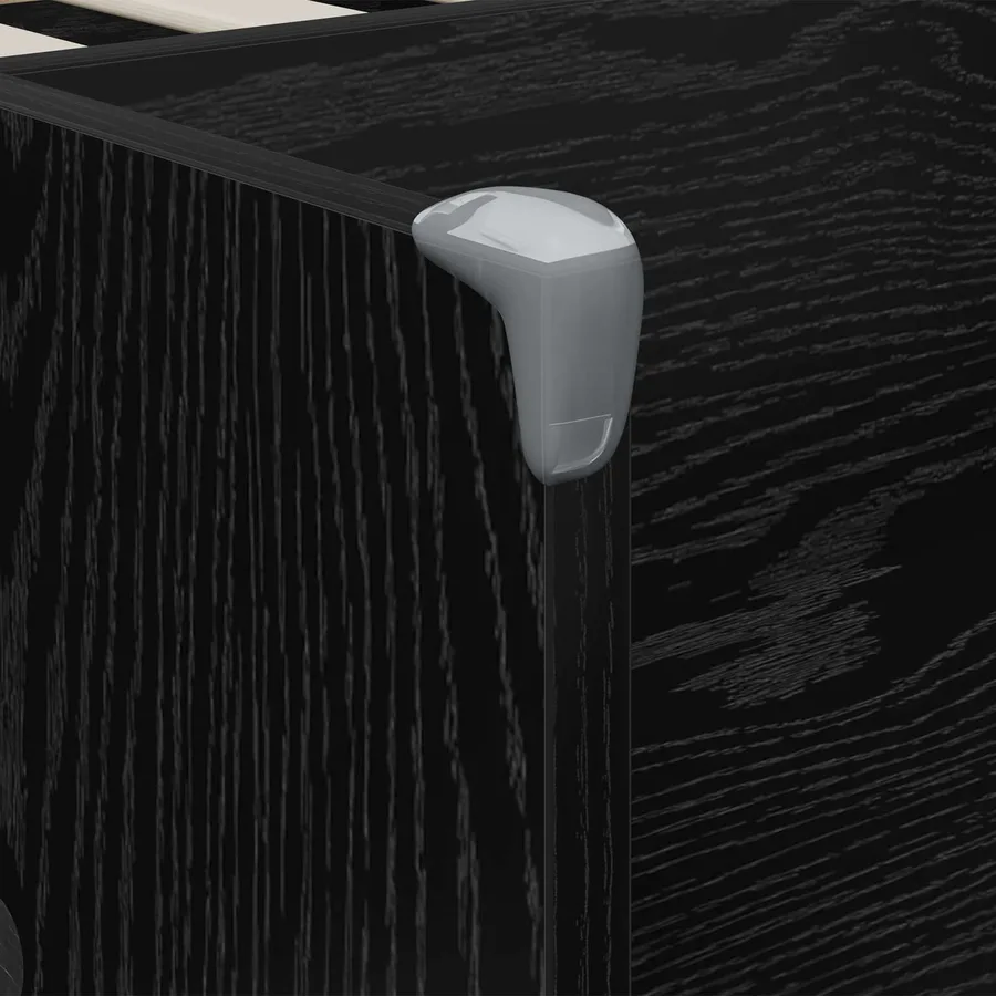 Lit haut pour enfants avec bureau Noir 98,5 x 200 cm - 7