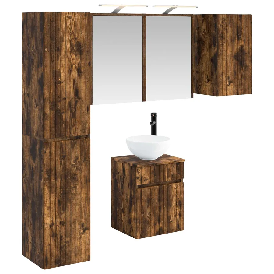 Ensemble d'armoire de salle de bain 5 pcs Chêne fumé - 2