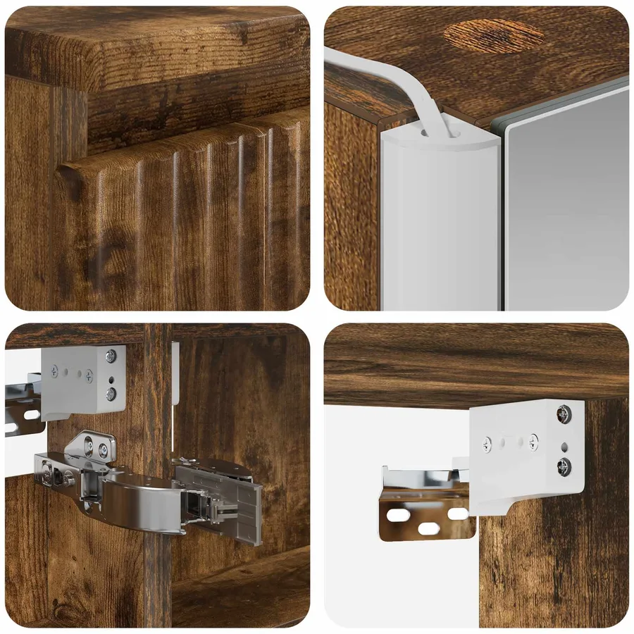 Ensemble d'armoire de salle de bain 5 pcs Chêne fumé - 8