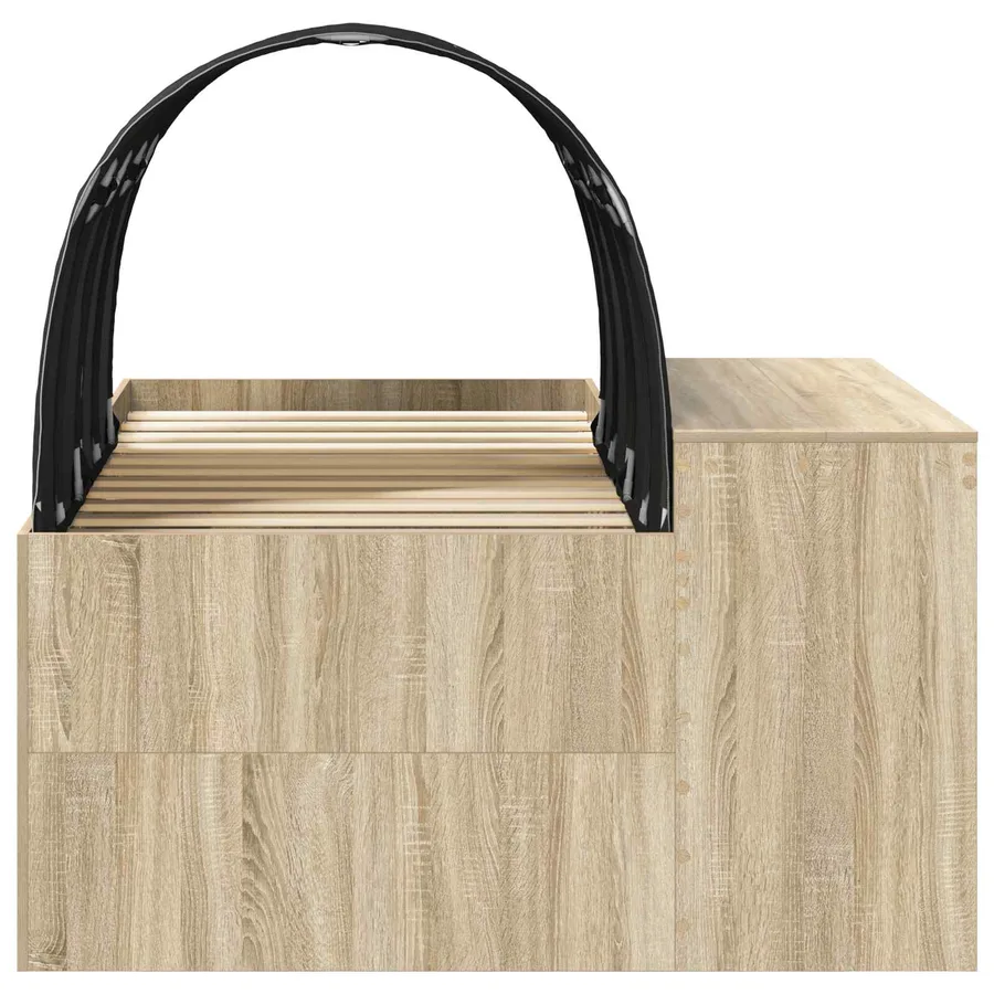 Lit avec Tunnel 3 pc Chêne Artisanal et Noir Bois d'ingénierie - 7