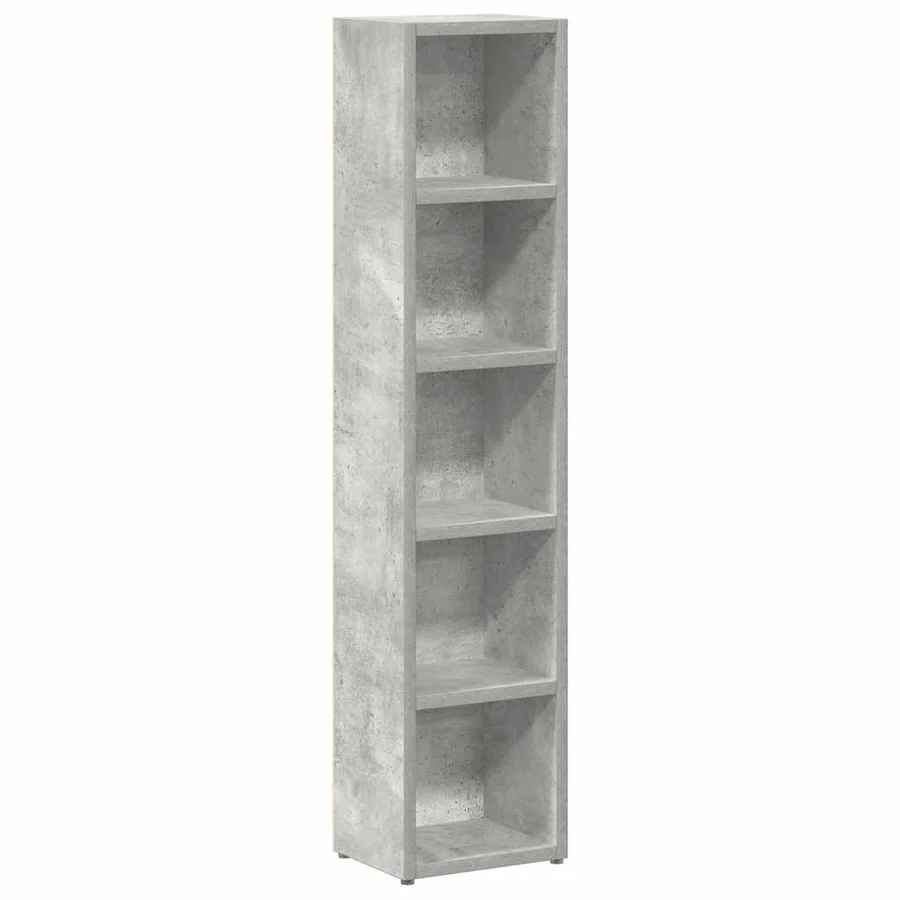 Armoires à CD 2 pcs Gris béton 21x16x93,5 cm Aggloméré - 4