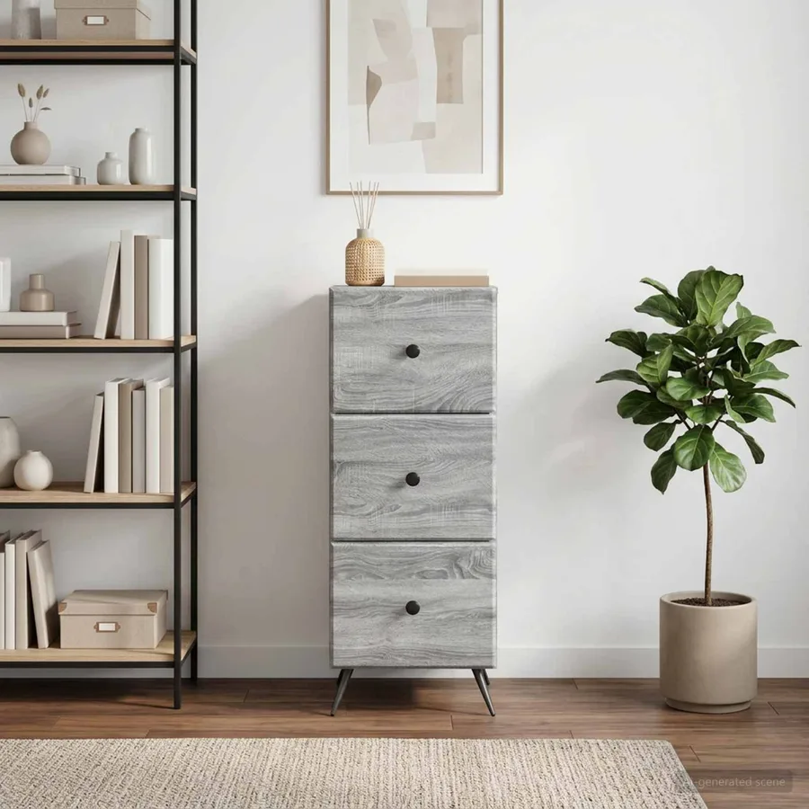 Armoire à tiroirs Sonoma gris 33 x 34,5 x 90 cm - 4