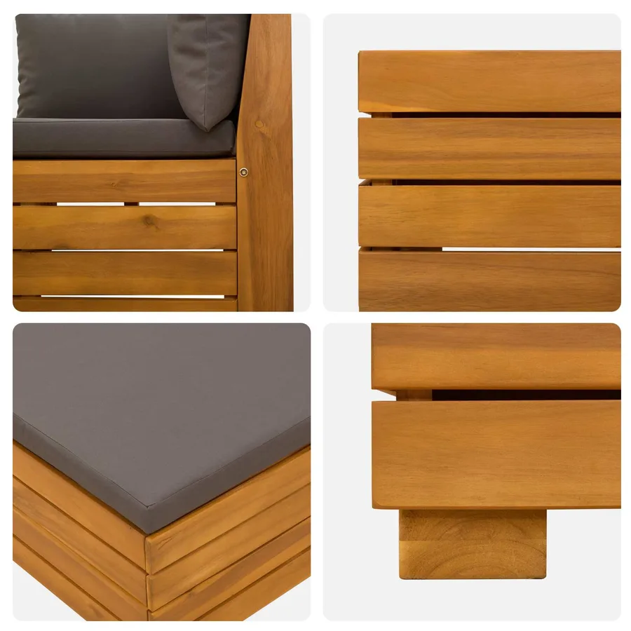 Ensemble de canapés d'extérieur avec coussin 6 Pièce Marron - 7
