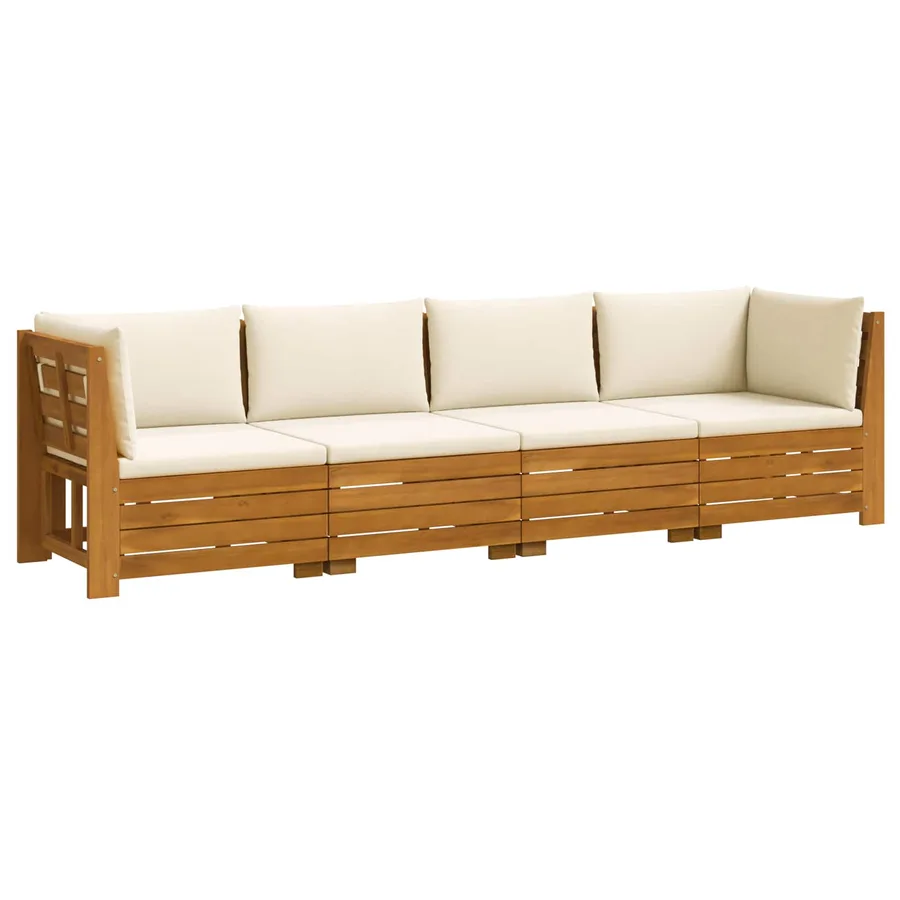 Ensemble de canapés d'extérieur avec coussin 4 Pièce Marron - 2