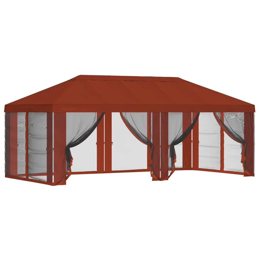 Housse de tonnelle avec murs latéraux 6 x 3 m Terre cuite - 2