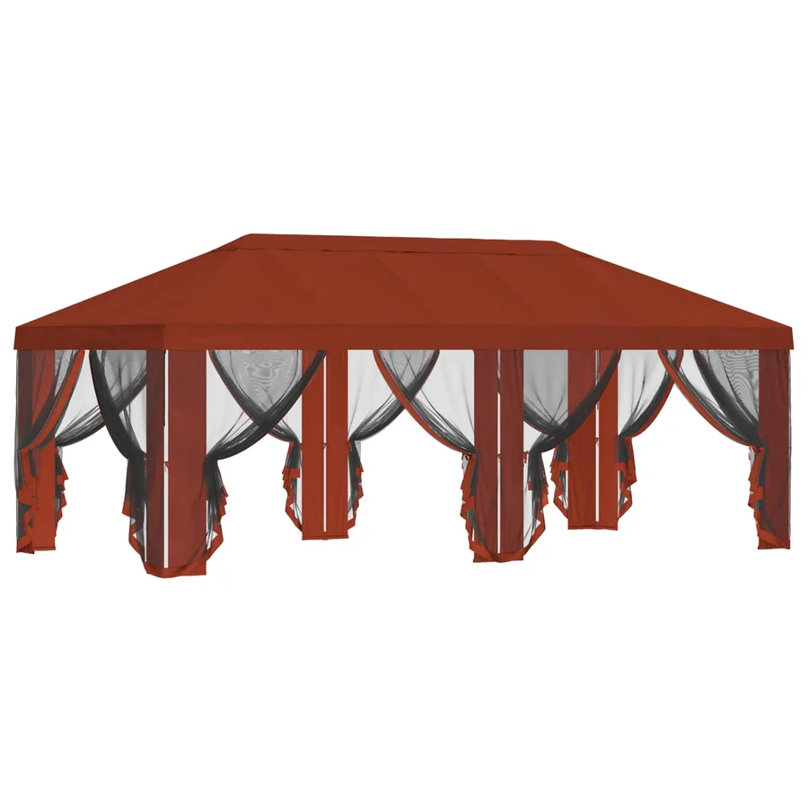 Housse de tonnelle avec murs latéraux 6 x 3 m Terre cuite - 4