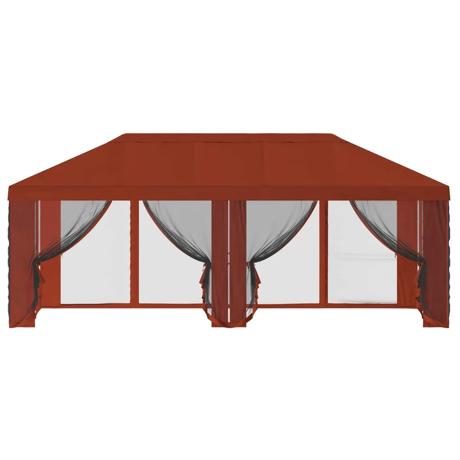 Housse de tonnelle avec murs latéraux 6 x 3 m Terre cuite - 5
