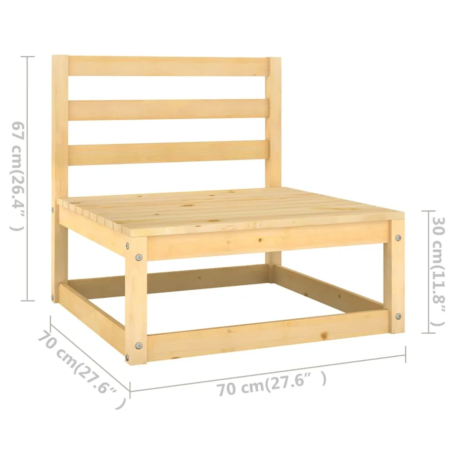 Salon de jardin 12 pcs avec coussins Bois de pin massif - 11
