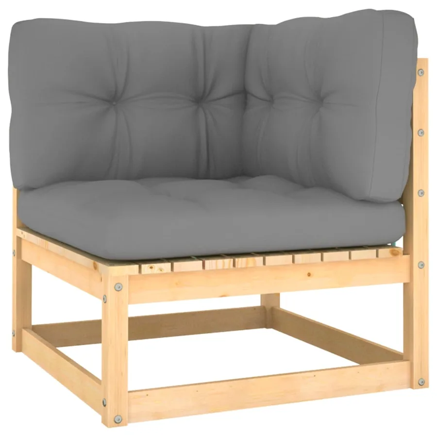 Salon de jardin 12 pcs avec coussins Bois de pin massif - 4