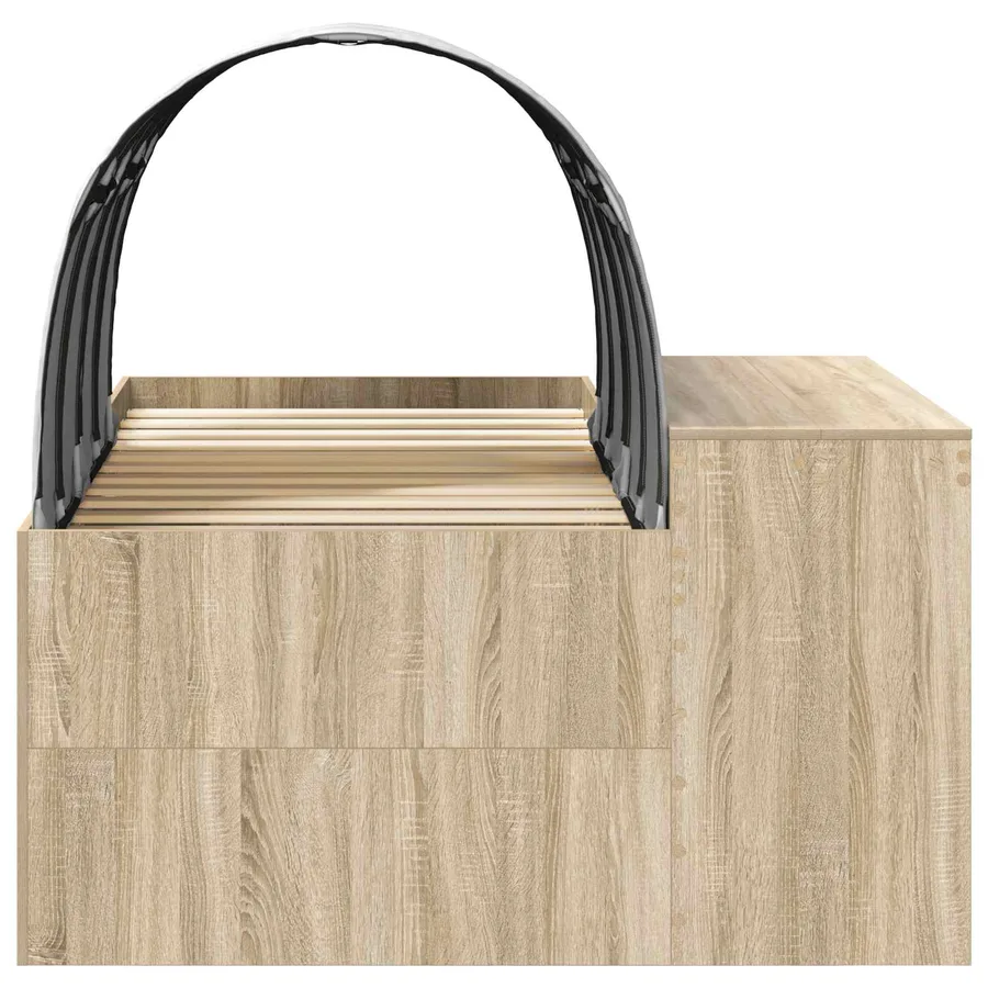 Cadre de lit avec tunnel 3 pc Chêne Sonoma et blanc - 7