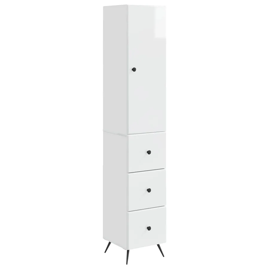 Ensemble de Meubles 2 pcs Blanc brillant 34,5 x 34,5 x 90 cm - 2