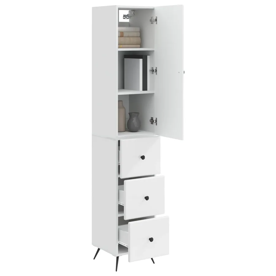 Ensemble de Meubles 2 pcs Blanc brillant 34,5 x 34,5 x 90 cm - 3