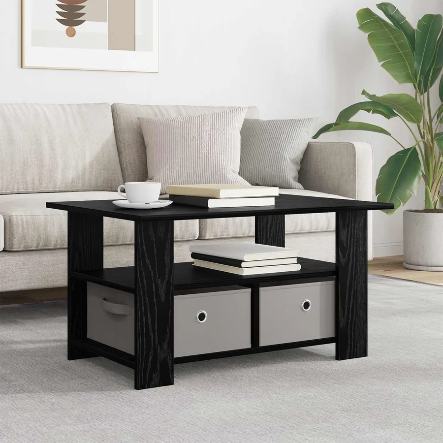Table basse Chêne noir 77 x 55 x 42 cm Bois d'ingénierie