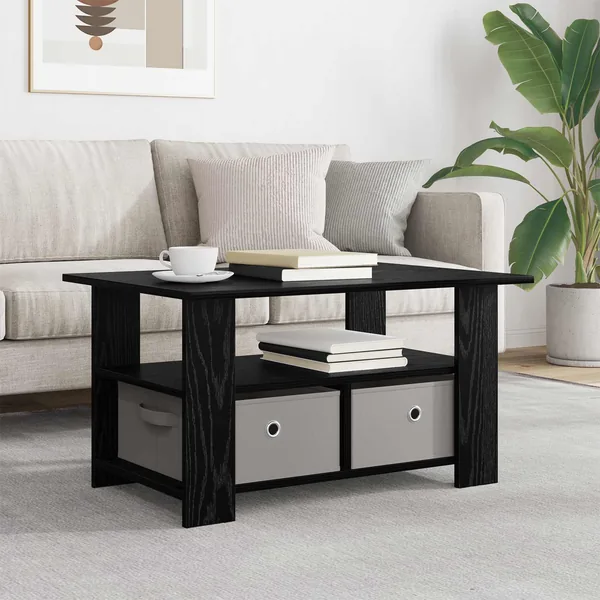 Table basse Chêne noir 77 x 55 x 42 cm Bois d'ingénierie