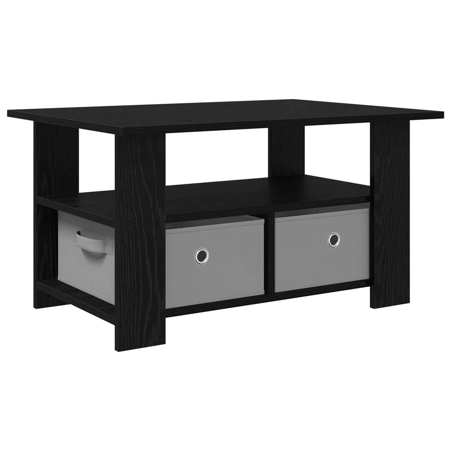 Table basse Chêne noir 77 x 55 x 42 cm Bois d'ingénierie - 2