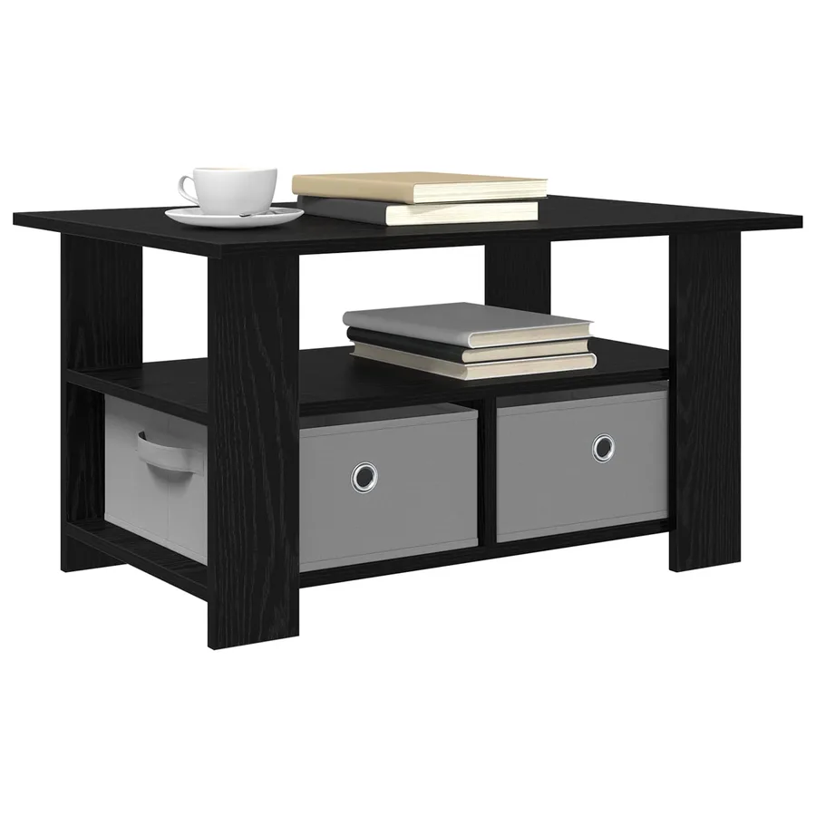 Table basse Chêne noir 77 x 55 x 42 cm Bois d'ingénierie - 3