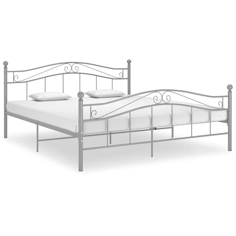 Bed frame grey metal 180x200 cm