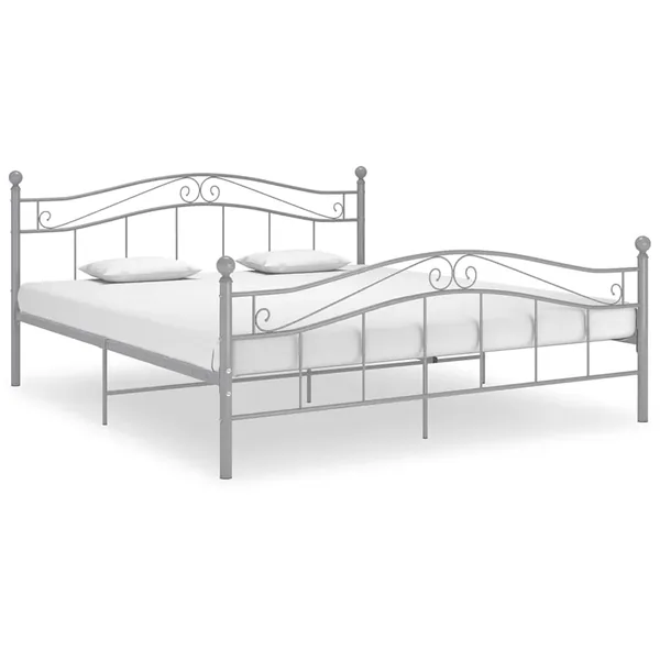 Bed frame grey metal 180x200 cm