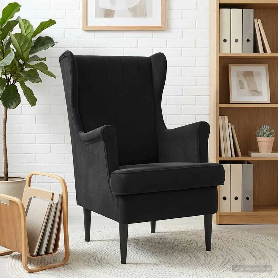 Fauteuil Noir Velours - 3