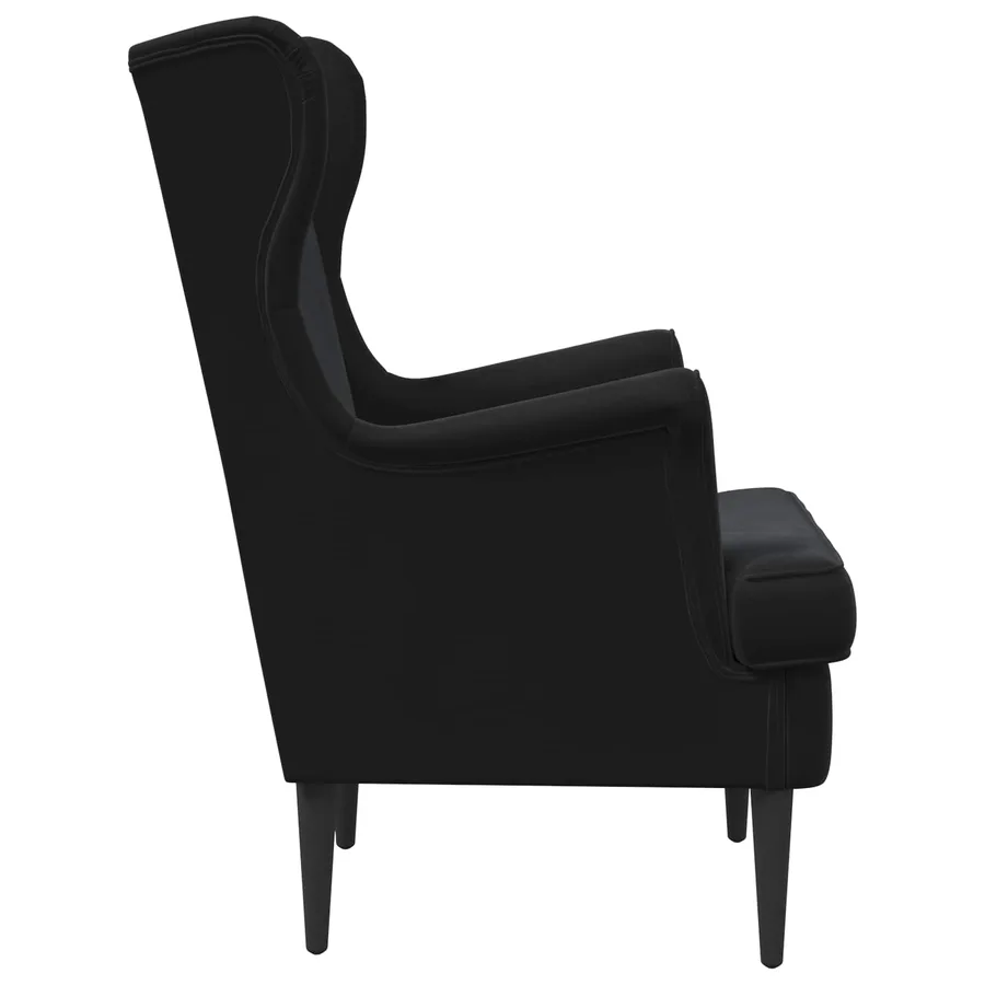 Fauteuil Noir Velours - 5