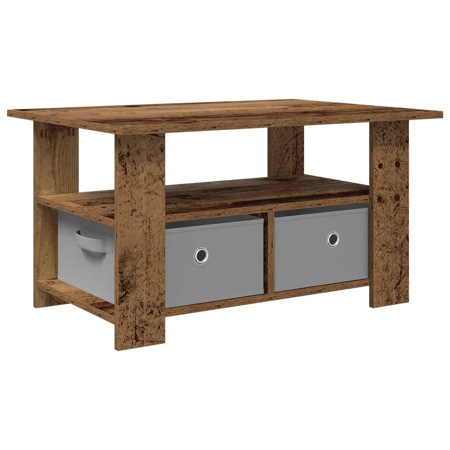 Table basse Bois ancien 77 x 55 x 42 cm Bois d'ingénierie - 2