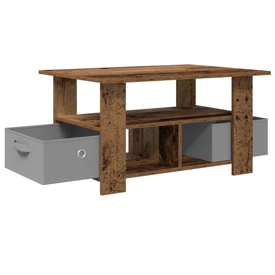 Table basse Bois ancien 77 x 55 x 42 cm Bois d'ingénierie - 4