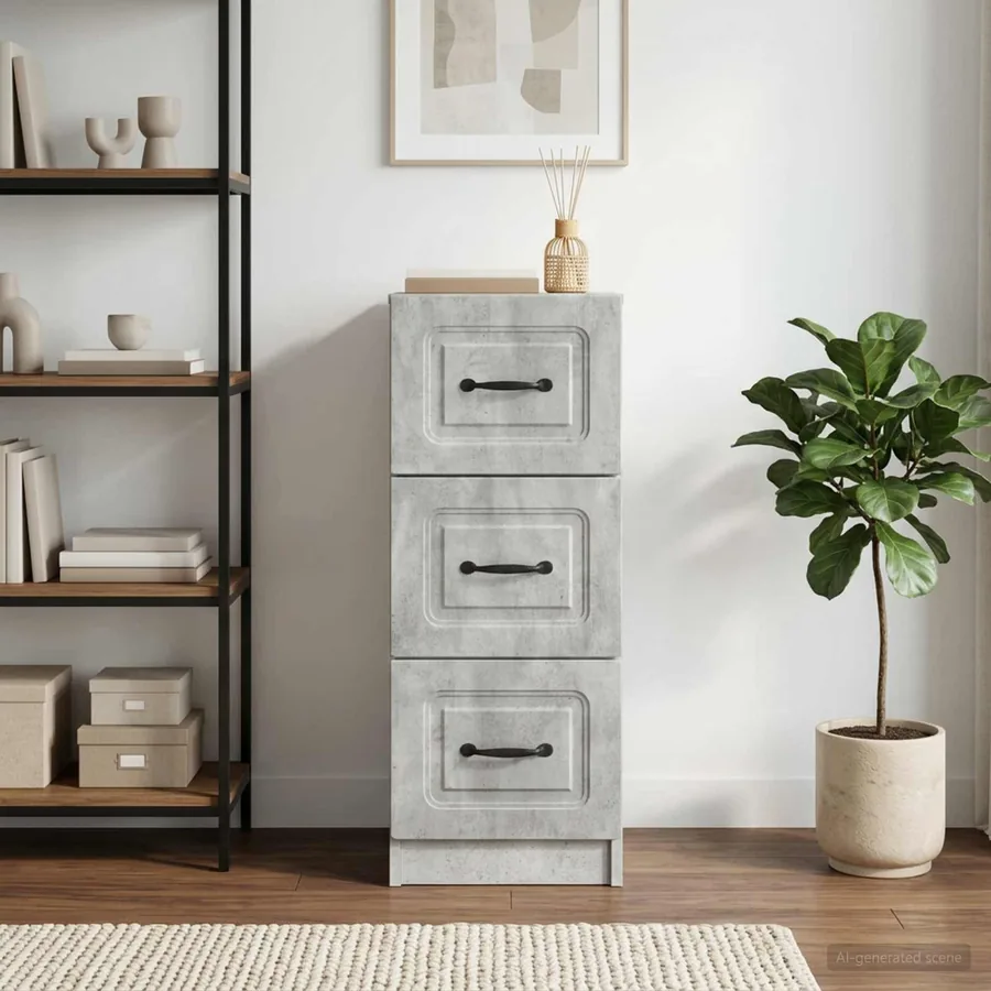 Armoire à tiroirs Gris béton 33 x 34,5 x 87 cm