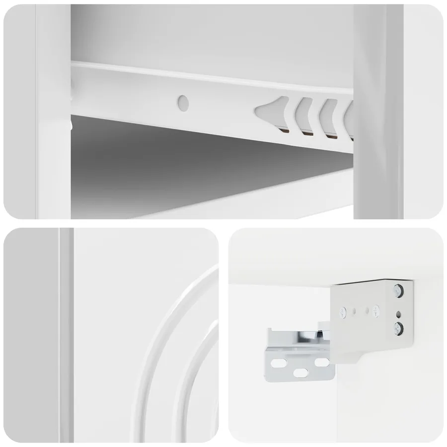 Cabinet de chevet mural 2 pcs Blanc brillant 33 x 34,5 x 20 cm - 8