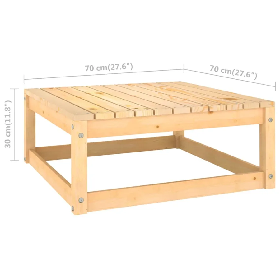 Salon de jardin 4 pcs avec coussins Bois de pin massif - 9