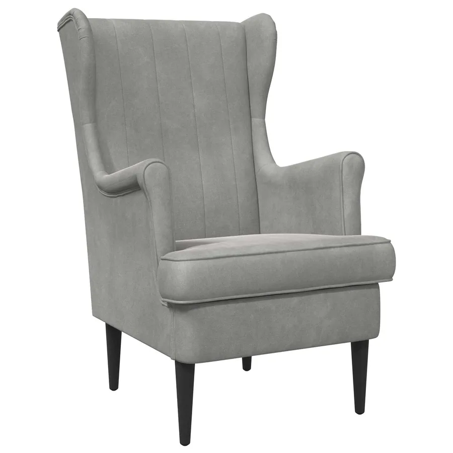 Fauteuil Gris clair Velours - 2