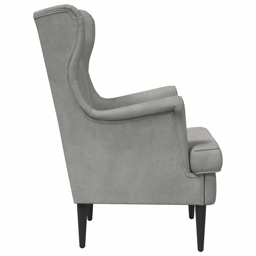 Fauteuil Gris clair Velours - 5