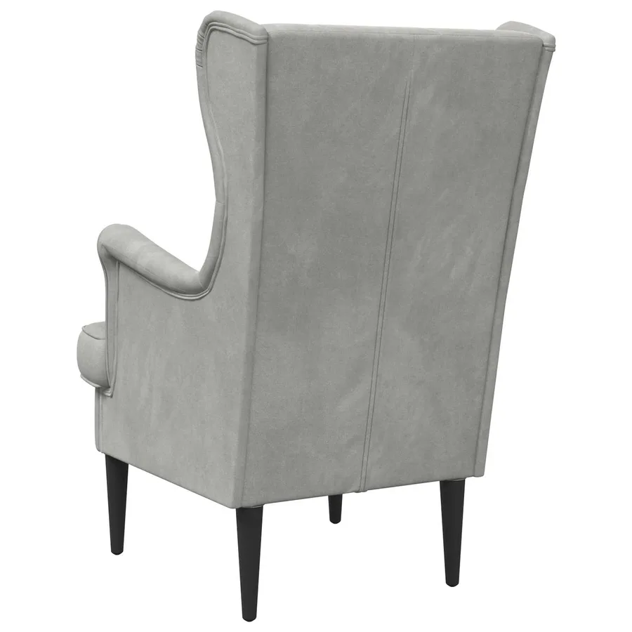 Fauteuil Gris clair Velours - 6