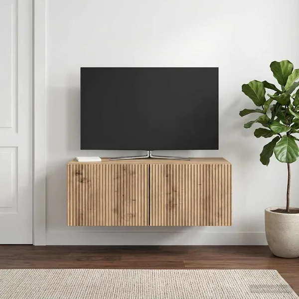 Meuble TV mural 78,5 x 41 x 30 cm Chêne artisanal