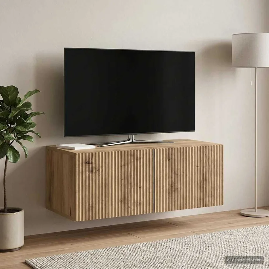Meuble TV mural 78,5 x 41 x 30 cm Chêne artisanal - 4