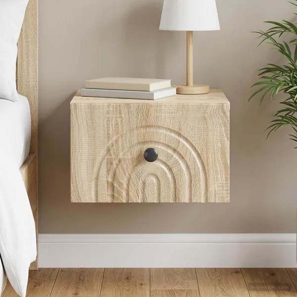 Cabinet de chevet mural Chêne Sonoma 33 x 34,5 x 20 cm