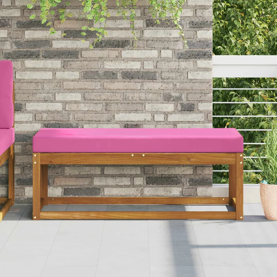 Coussin de Siège d'Extérieur Rose 111,5 x 40 x 8 cm
