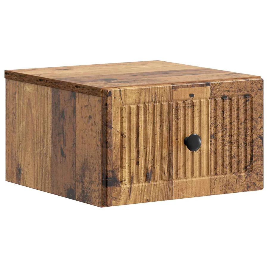 Cabinet de chevet mural Bois ancien 33 x 34,5 x 20 cm - 2