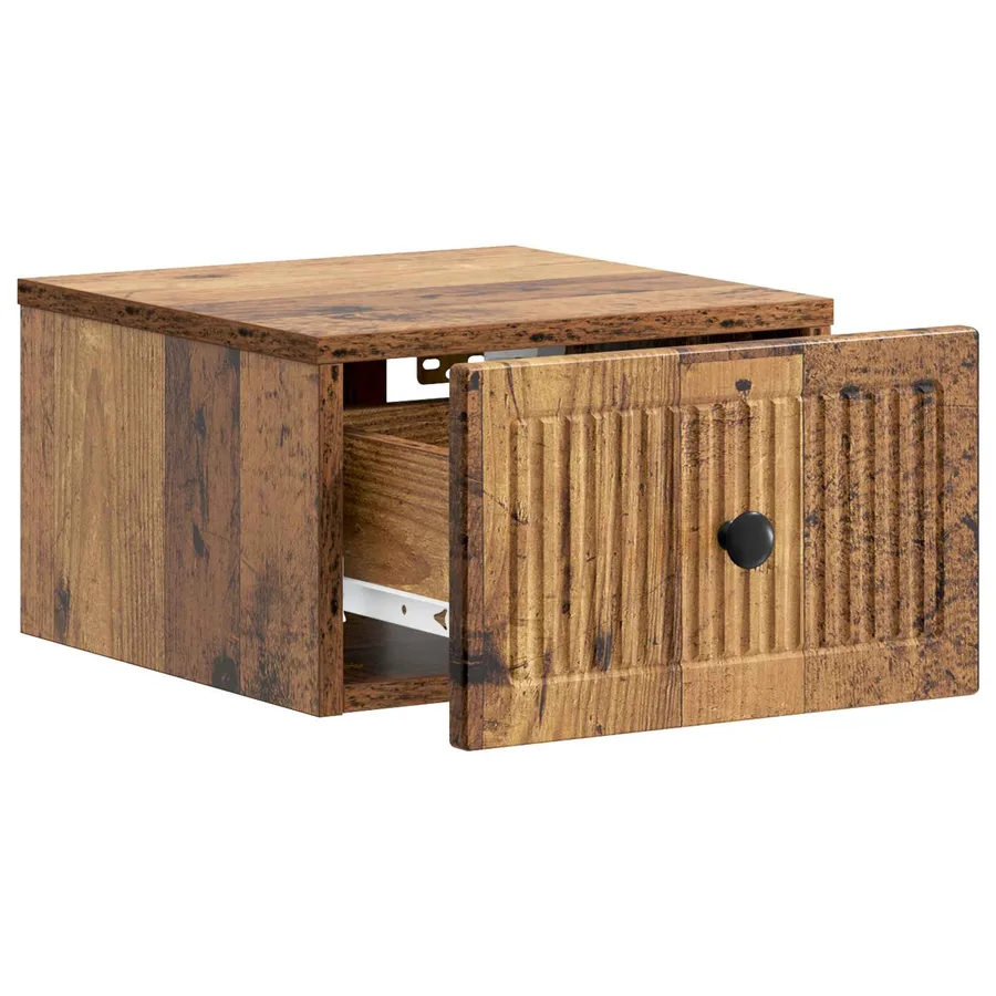 Cabinet de chevet mural Bois ancien 33 x 34,5 x 20 cm - 4