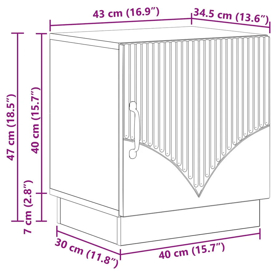 Table de chevet 2 pcs Blanc brillant 43 x 34,5 x 47 cm - 13