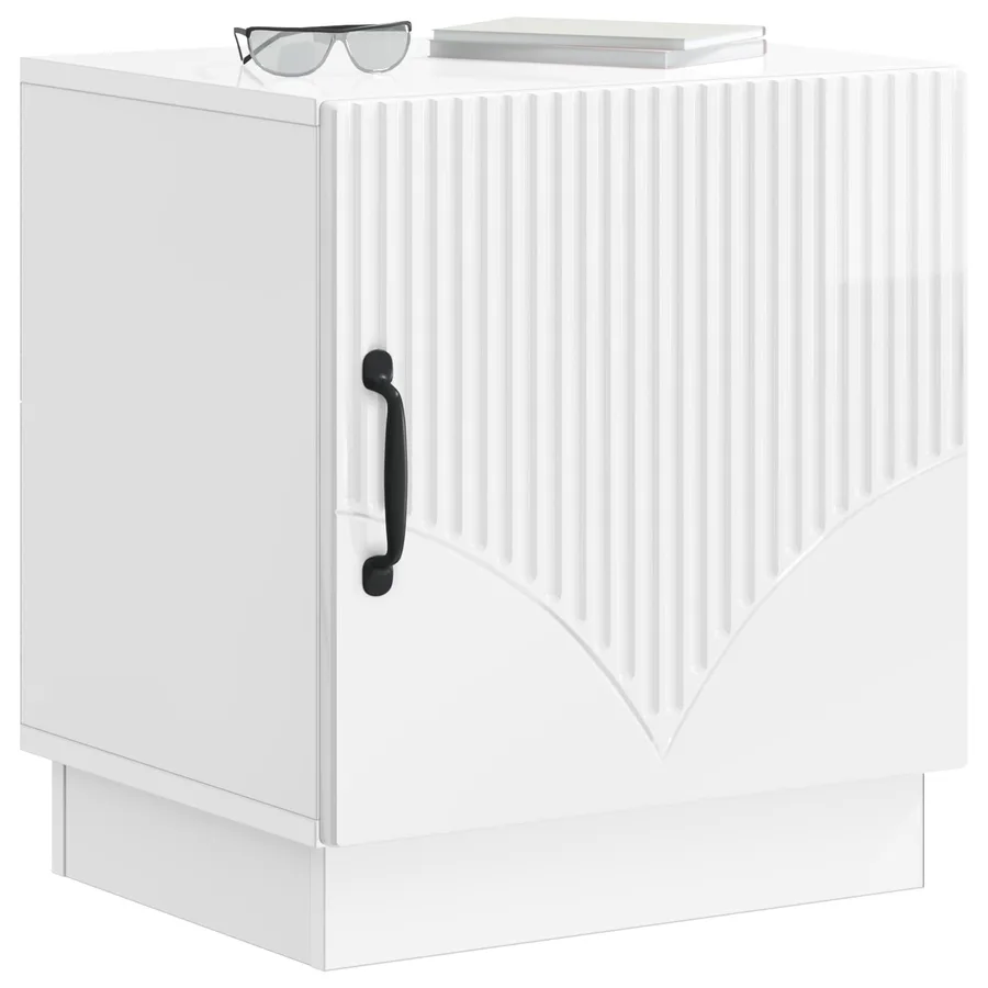 Table de chevet 2 pcs Blanc brillant 43 x 34,5 x 47 cm - 3