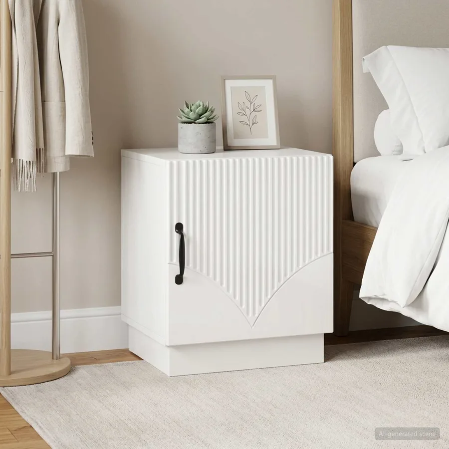 Table de chevet 2 pcs Blanc brillant 43 x 34,5 x 47 cm - 4