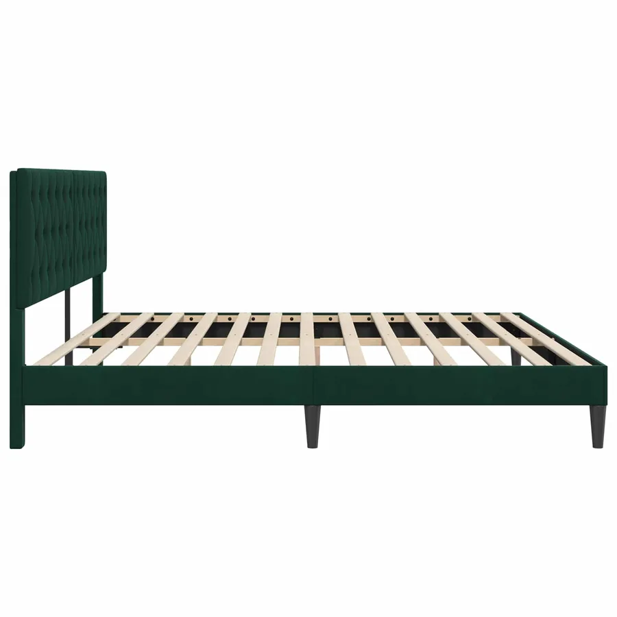 Cadre de lit avec tête de lit Vert foncé 180 x 200 cm Velours - 5