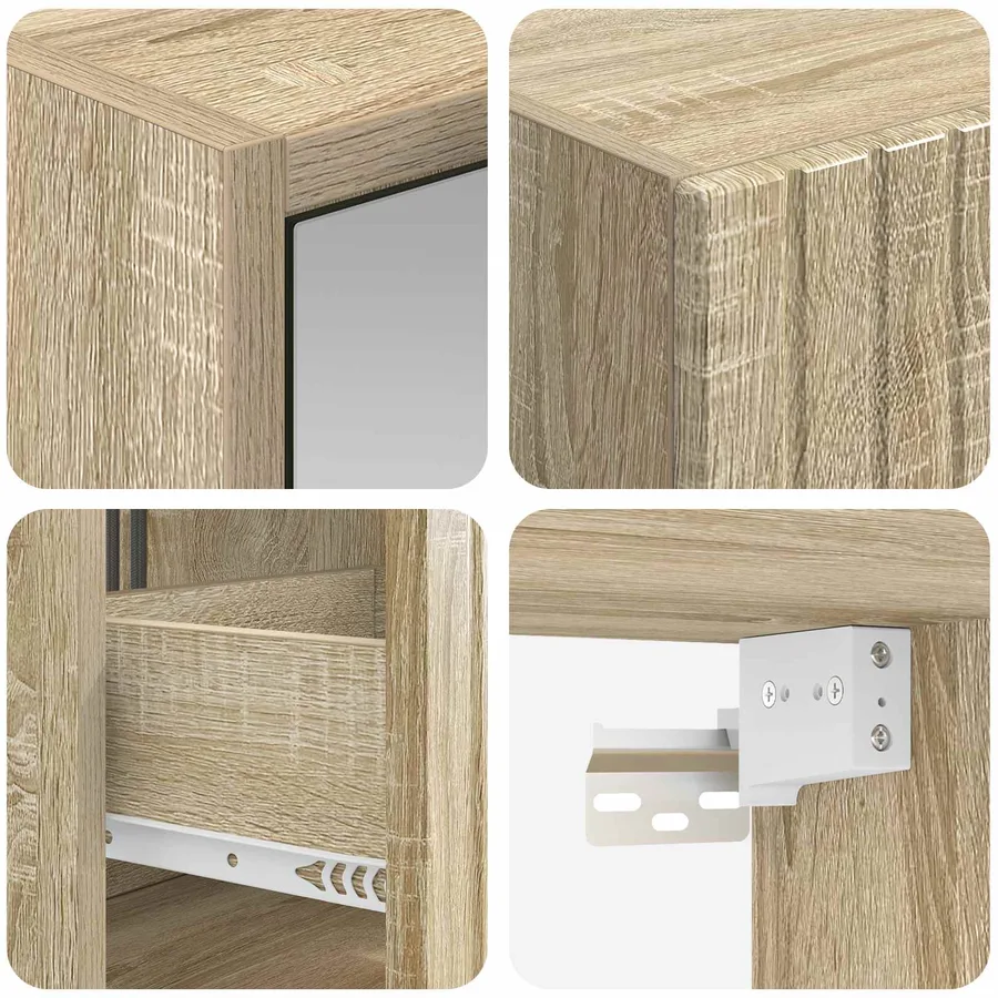 Ensemble d'armoire de salle de bain 5 pcs Chêne Sonoma - 10