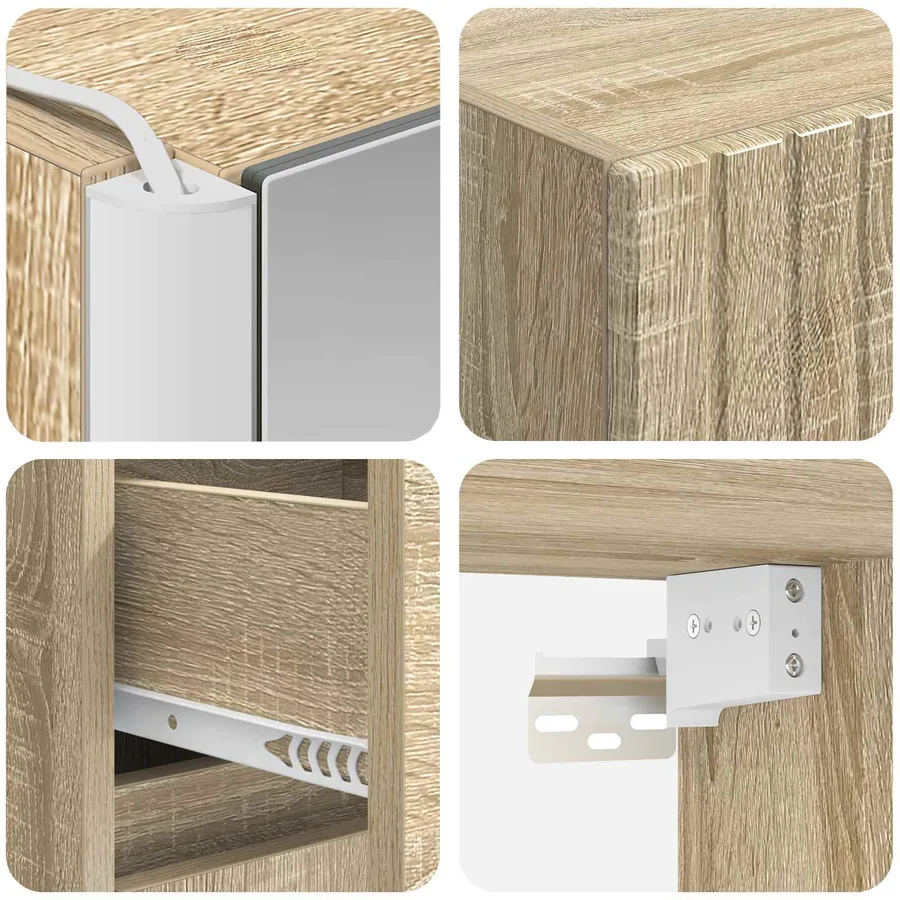 Ensemble d'armoire de salle de bain 5 pcs Chêne Sonoma - 8