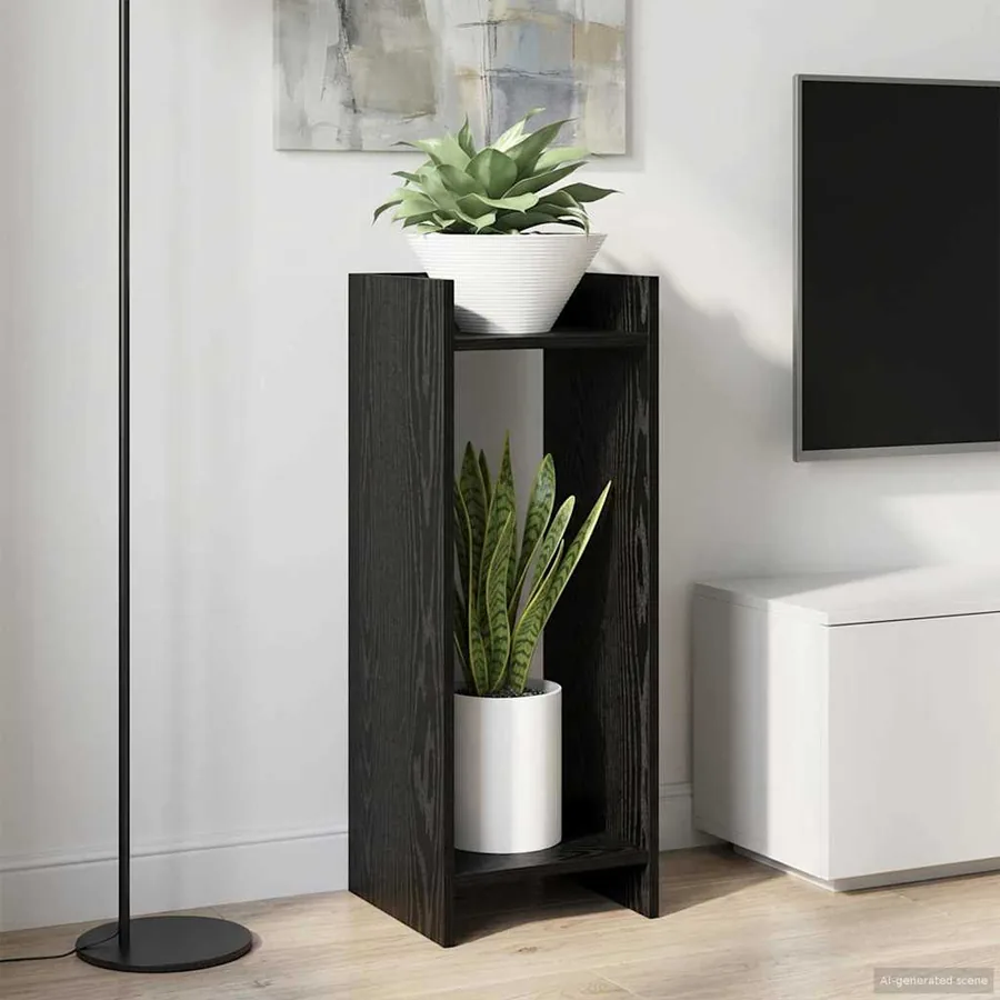Support de Plante 2 pc Chêne Noir 30 x 30 x 80 cm