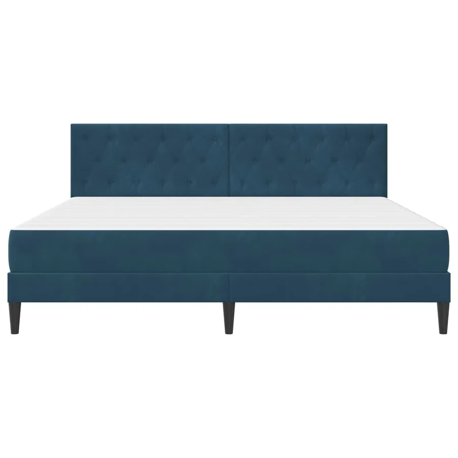 Cadre de lit avec matelas Bleu 180 x 200 cm Velours - 6