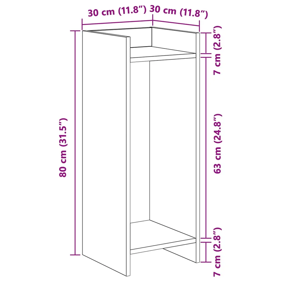 Support de Plante 2 pc Chêne Sonoma 30 x 30 x 80 cm - 10