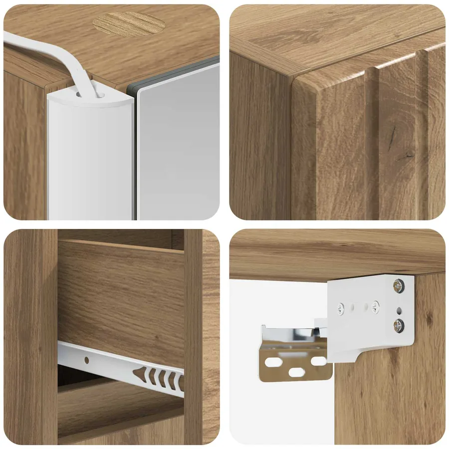 Ensemble d'armoire de salle de bain 5 pc Chêne artisanal - 8