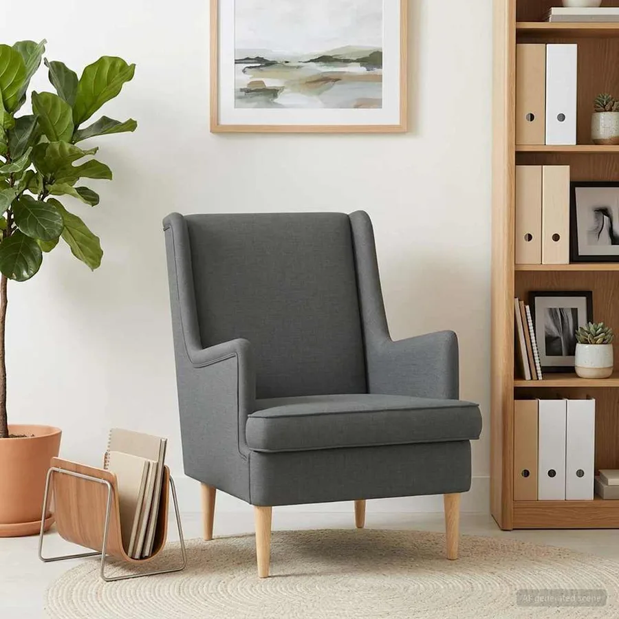 Fauteuil Gris foncé Tissu - 3